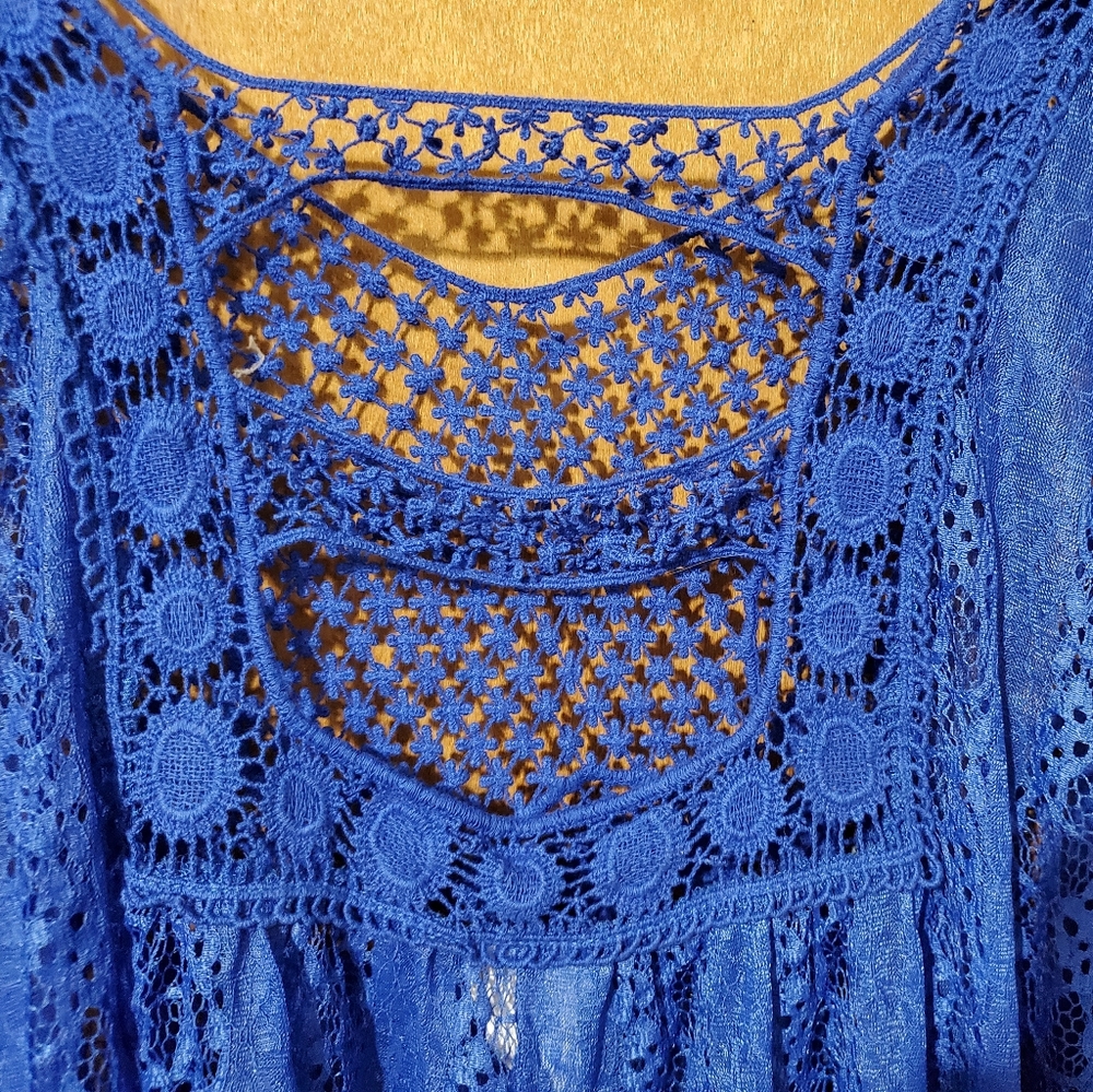 Evogues Blue Lace Top or Swim Cover-up Size 3X - Picture 5 of 7